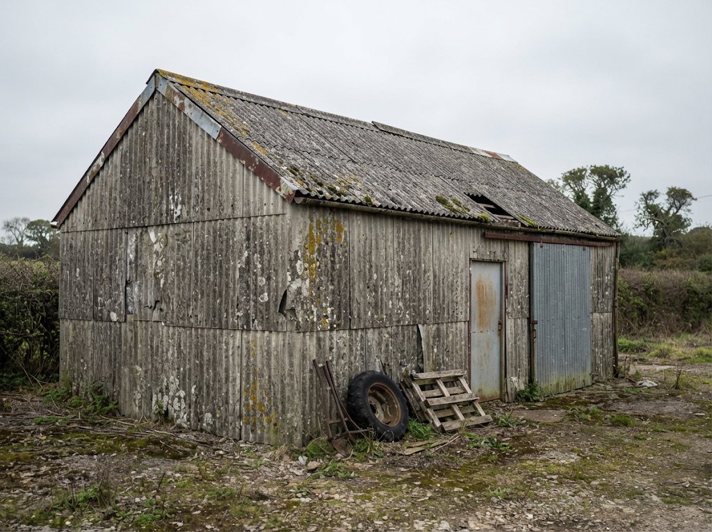 Cement roof sheets — the most common find on older industrial and domestic buildings.